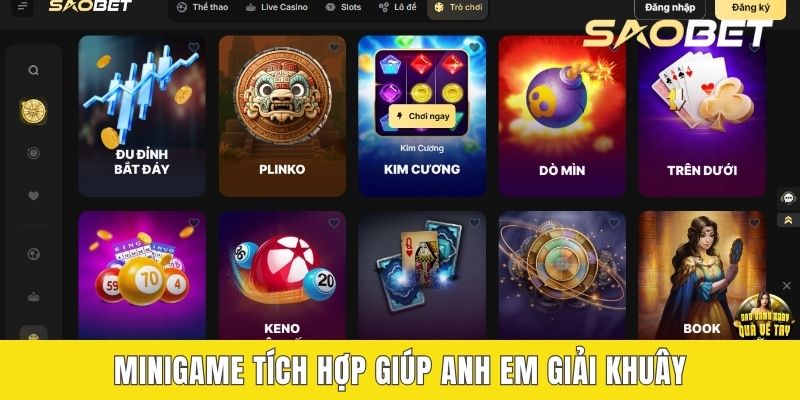 Minigame tích hợp giúp anh em giải khuây